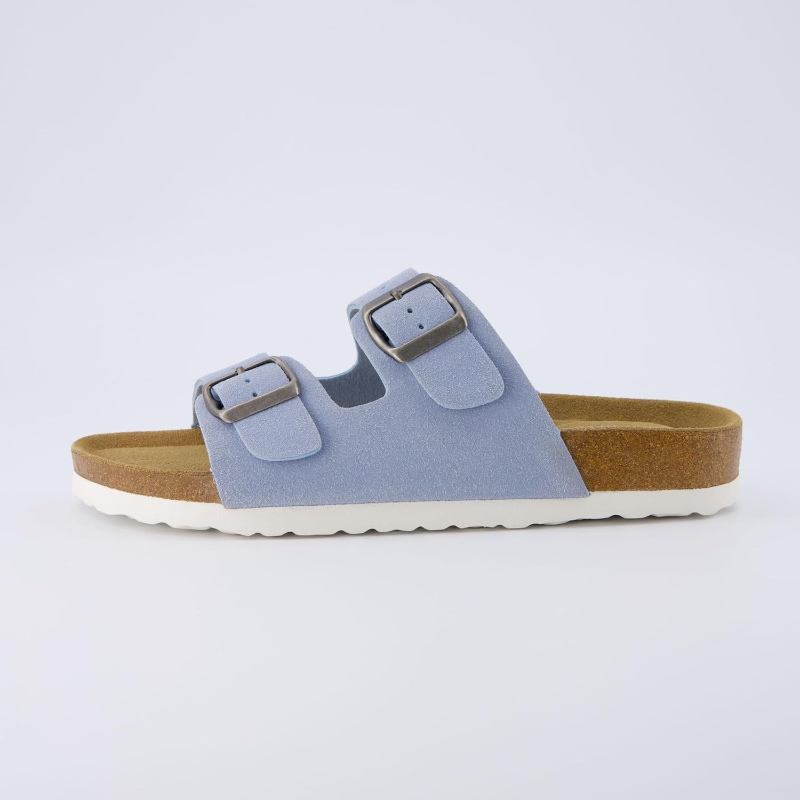 Double Strap Cork Footbed Sandals With Adjustable Fit EVA Sole