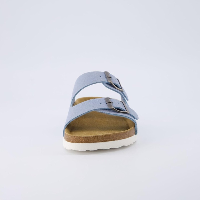 Double Strap Cork Footbed Sandals With Adjustable Fit EVA Sole