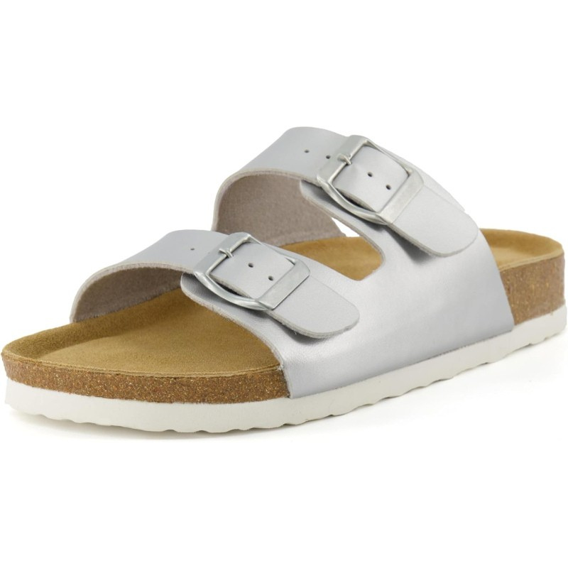 Double Strap Cork Footbed Sandals With Adjustable Fit EVA Sole