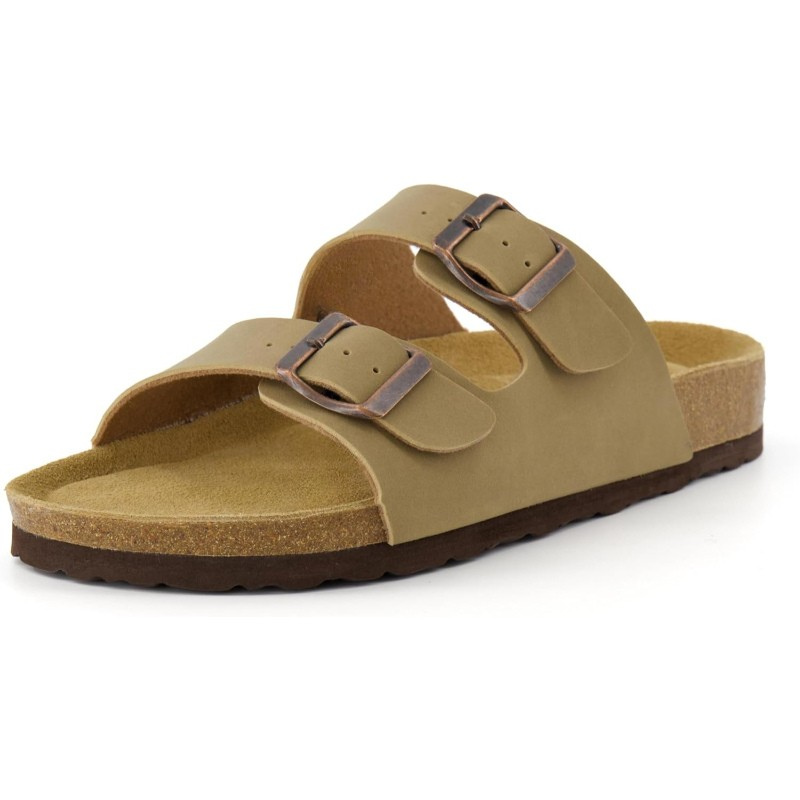 Adjustable Double Strap Cork Sandals With Supportive Footbed