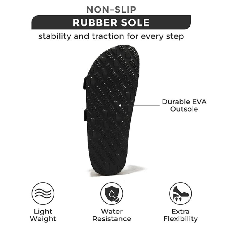 Leather Flat Sandals With Adjustable Straps And Cushioned Footbed