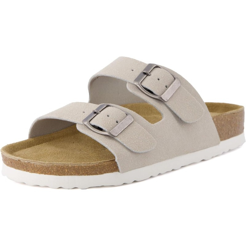 Double Strap Cork Footbed Sandals With Adjustable Fit EVA Sole