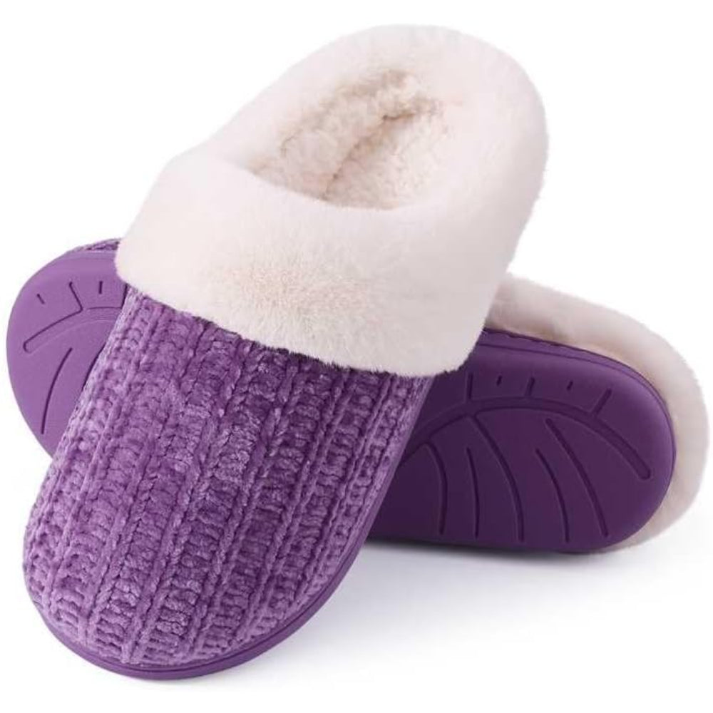 Knitted House Sandals Memory Foam With Plush Lining
