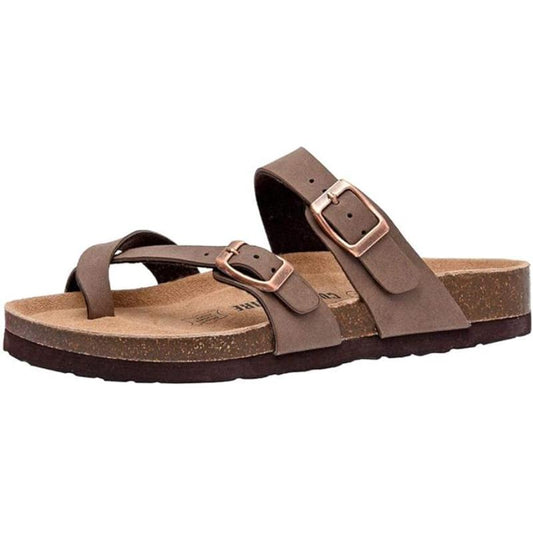 Women Comfort Sandals With Double Buckle