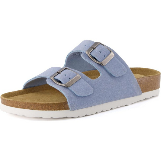 Double Strap Cork Footbed Sandals With Adjustable Fit EVA Sole