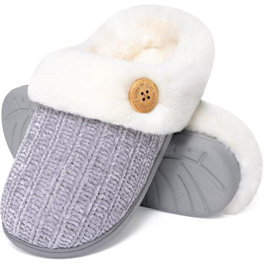 Knitted House Sandals Memory Foam With Plush Lining