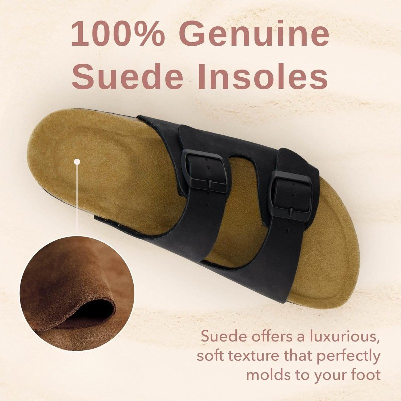 Adjustable Double Strap Cork Sandals With Supportive Footbed