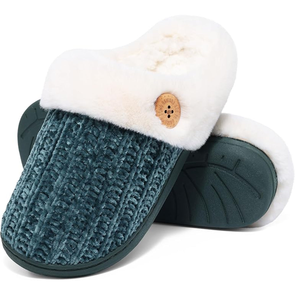 Knitted House Sandals Memory Foam With Plush Lining