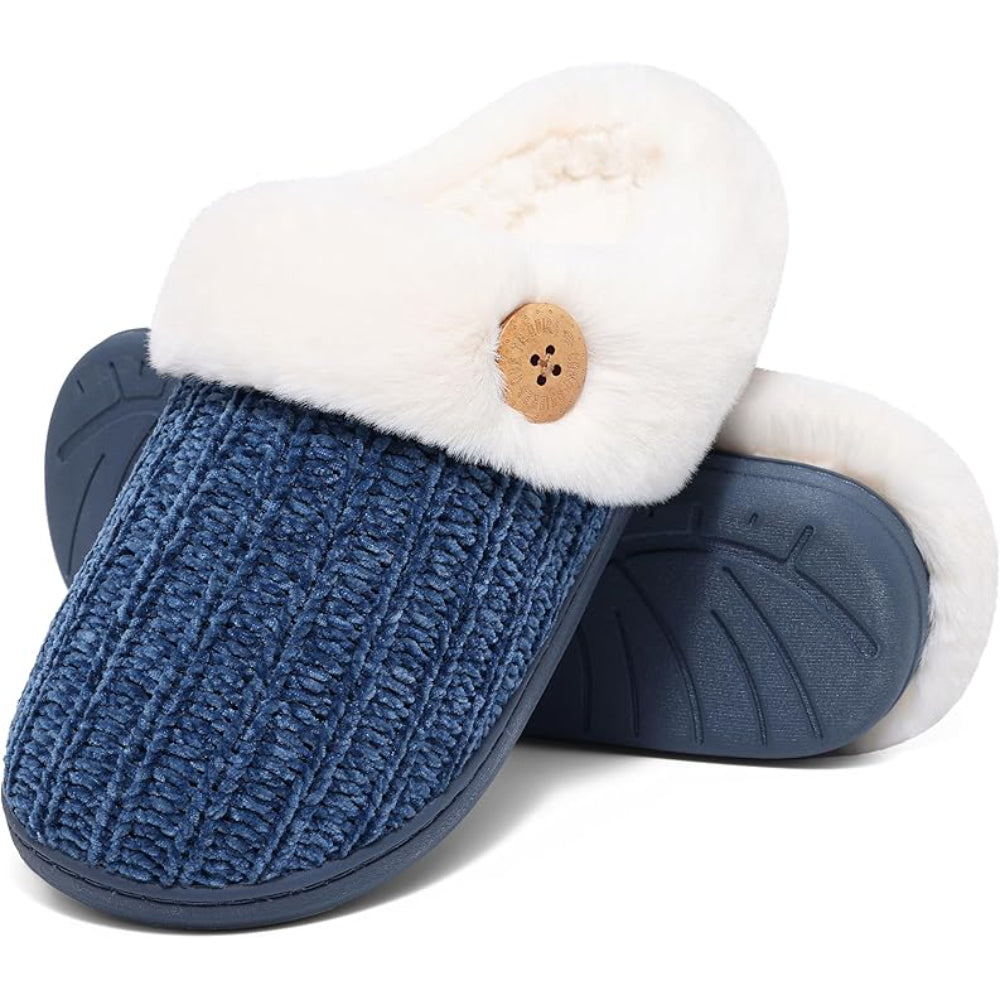 Knitted House Sandals Memory Foam With Plush Lining