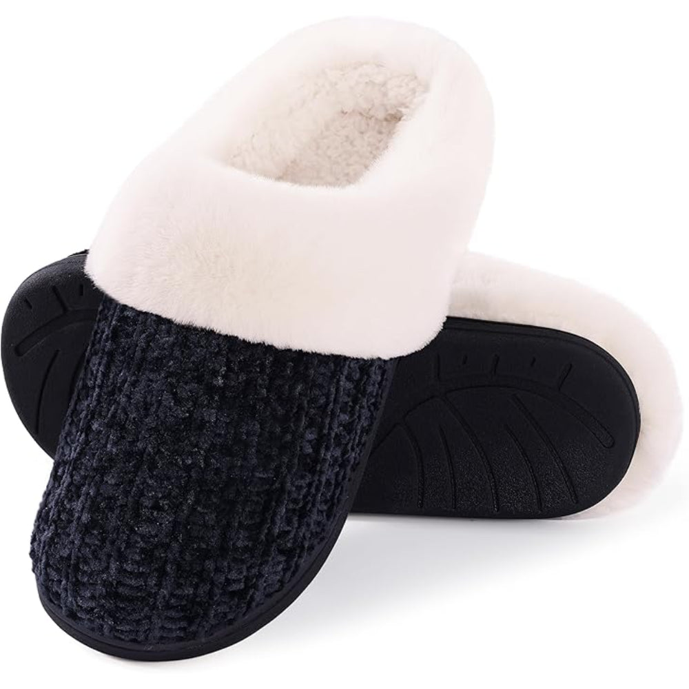 Knitted House Sandals Memory Foam With Plush Lining