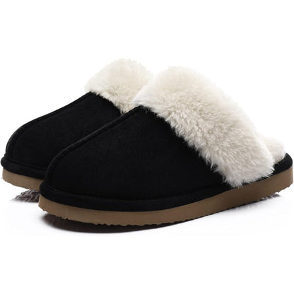 Cozy Fleece Lined Suede Plush Slippers