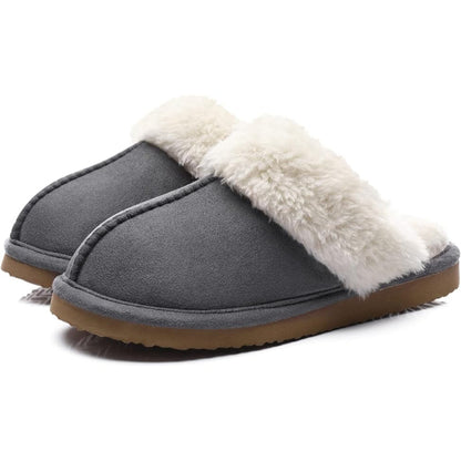 Cozy Fleece Lined Suede Plush Slippers