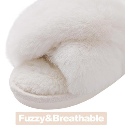 Fuzzy Cross Band Foam Slippers