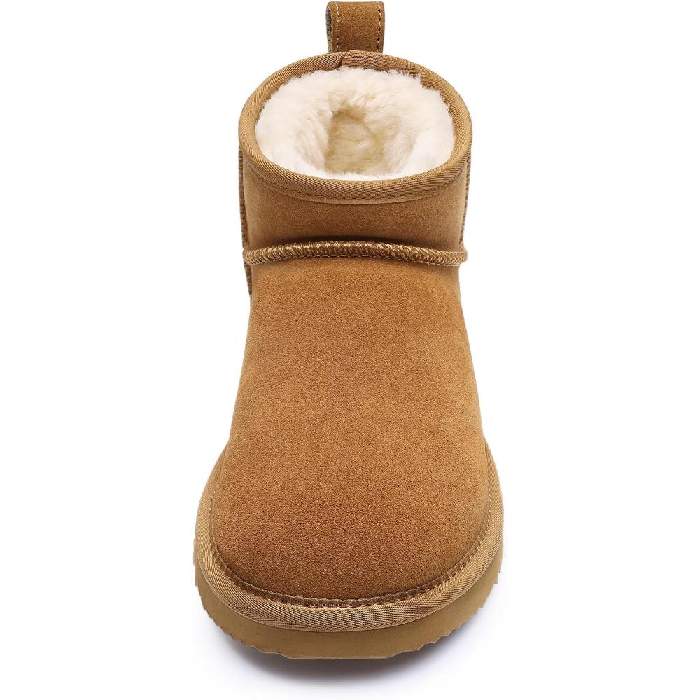 Sleek Fuzzy Plush Winter Mini Boots