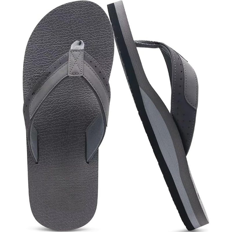 Leather Slip On Sandals With Supportive Arch And Cushioned Sole