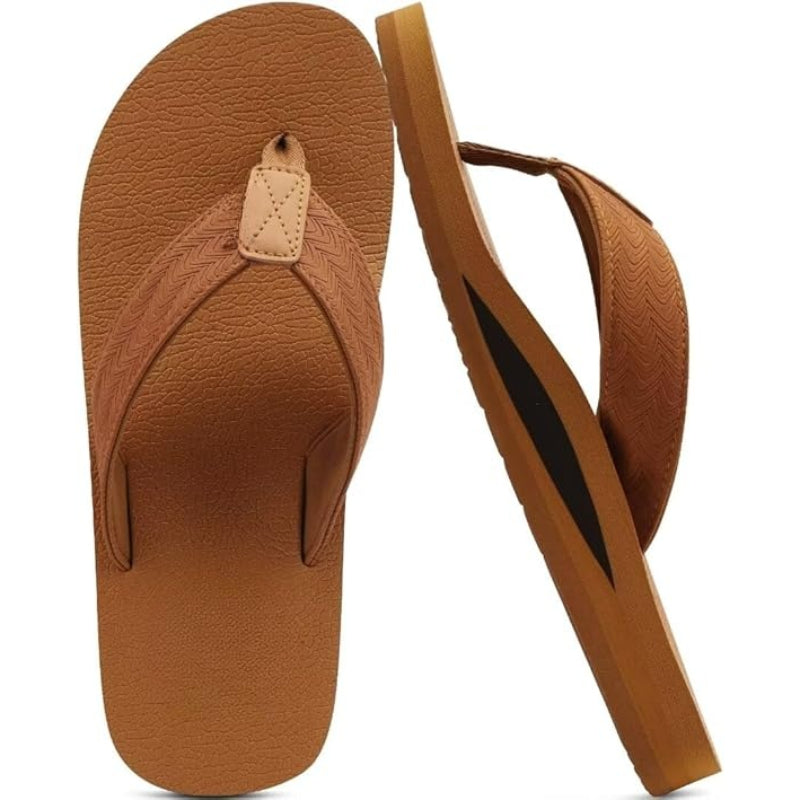 Leather Slip On Sandals With Supportive Arch And Cushioned Sole