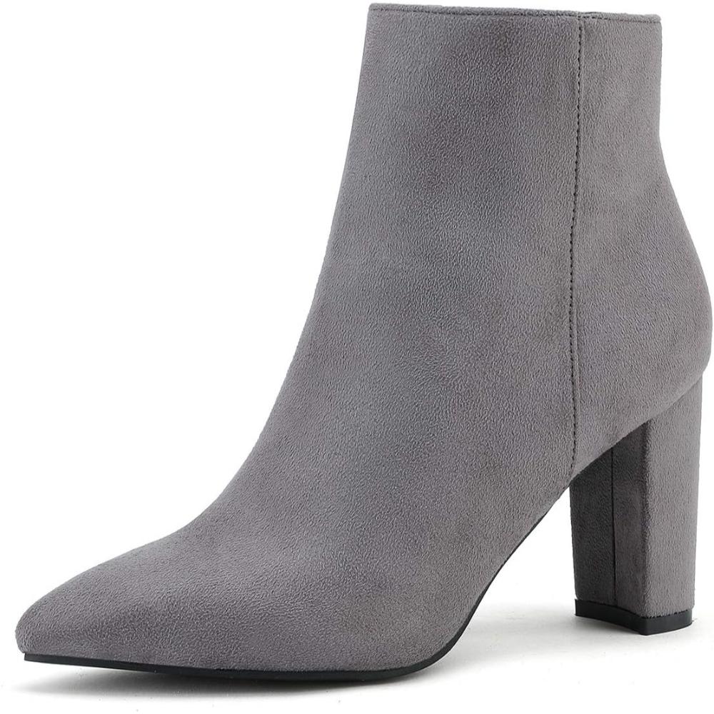 Pointed Pattern Block Style Boots