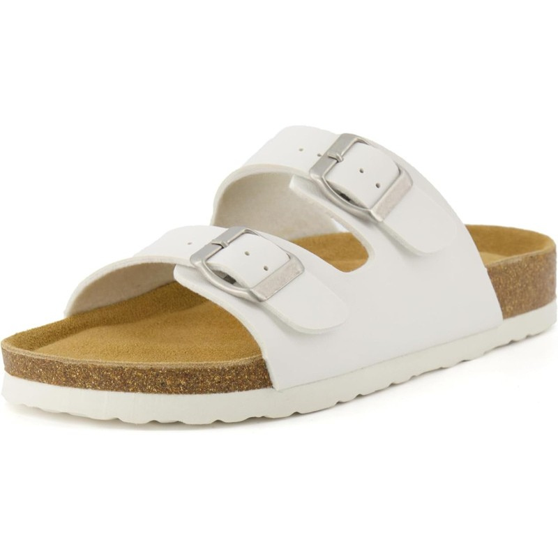 Adjustable Double Strap Cork Sandals With Supportive Footbed